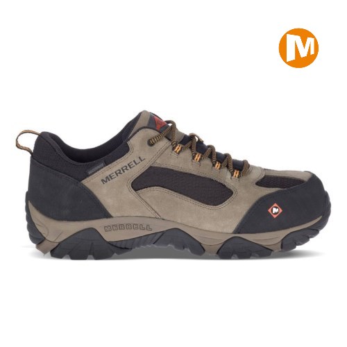 Merrell Moab Onset Waterproof Comp Toe Sicherheitsschuhe Herren Grau/Schwarz [DE-IMJFU]